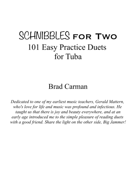 Schnibbles For Two 101 Easy Practice Duets For Band Tuba Page 2