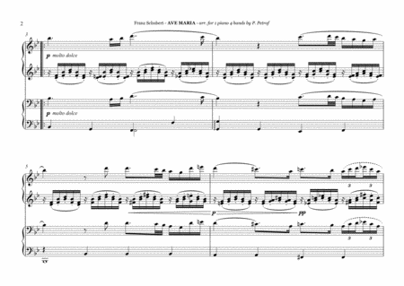 Schubert Ave Maria 1 Piano 4 Hands Page 2