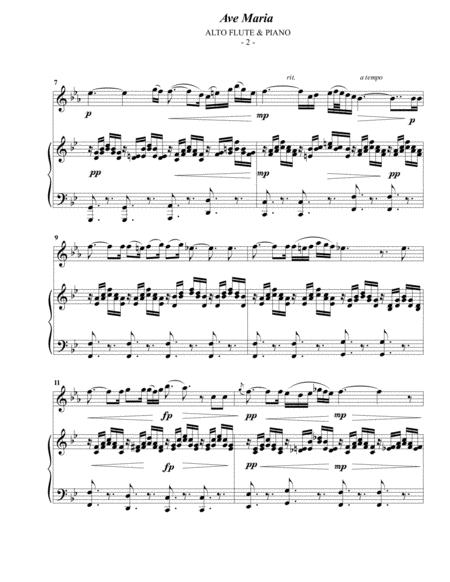Schubert Ave Maria For Alto Flute Piano Page 2