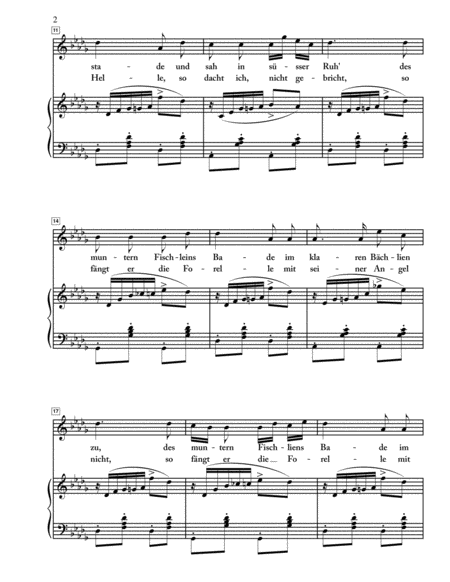 Schubert Die Forelle The Trout For High Voice In Db Original Key Page 2