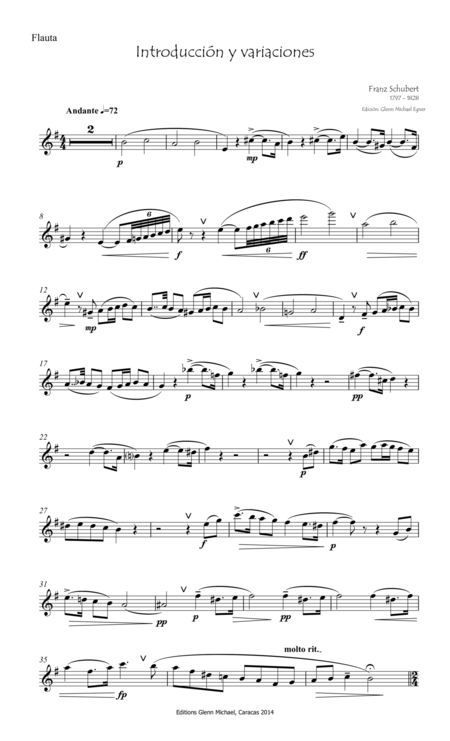 Schubert Intro Variations For Flute Piano Page 2