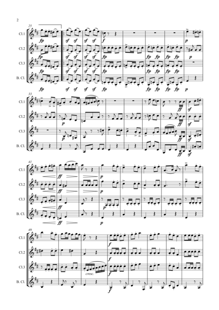 Schubert Marche Militaire No 1 In D D733 Op 51 Arranged Clarinet Quartet Page 2