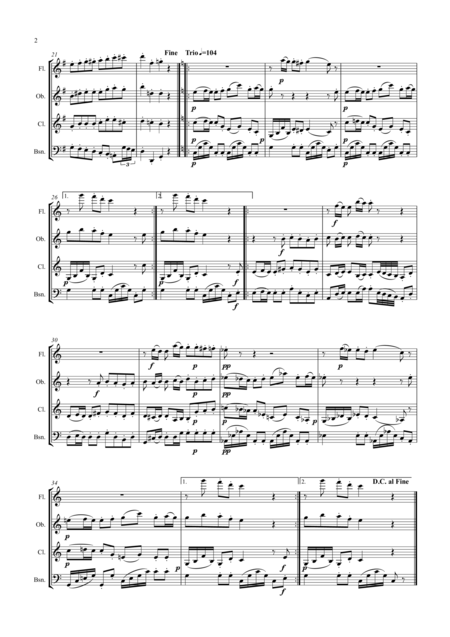 Schubert Marche Militaire No 2 In G D733 Op 51 Arr Wind Quartet Page 2