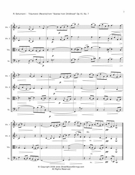 Schumann R Traumerei For String Quartet Page 2