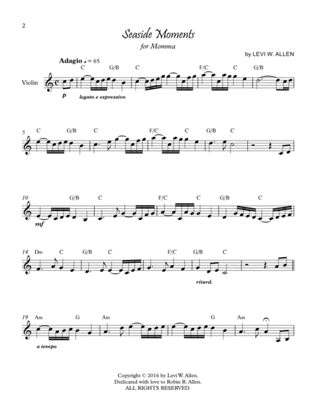 Seaside Moments Violin Solo Page 2