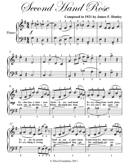 Second Hand Rose Easy Piano Sheet Music Page 2