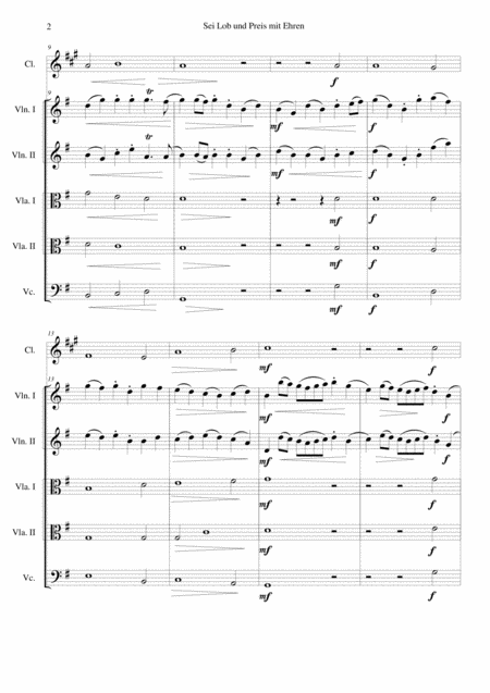 Sei Lob Und Preis Mit Ehren For Clarinet And Strings Page 2