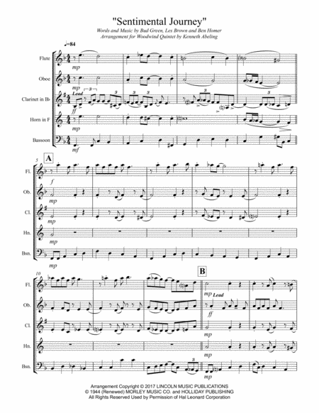 Sentimental Journey For Woodwind Quintet Page 2