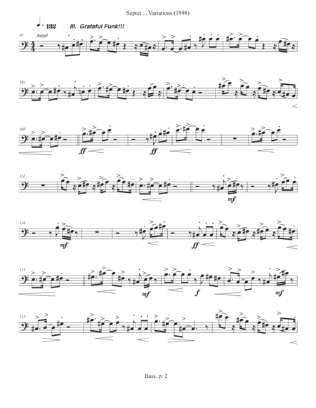 Septet Opus 77 Variations On A Shaker Tune 1998 Double Bass Part Page 2