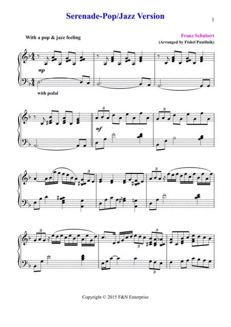 Serenade By Schubert For Piano Jazz Pop Version Video Page 2