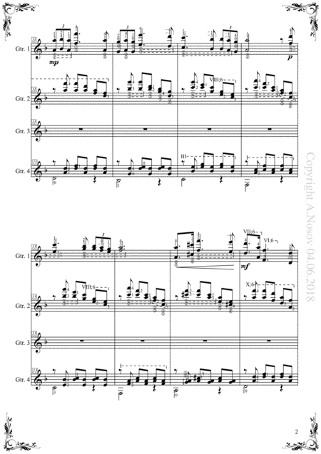 Serenade F Schubert Sheet Music For 4 Guitars Page 2