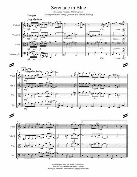 Serenade In Blue For String Quartet Page 2