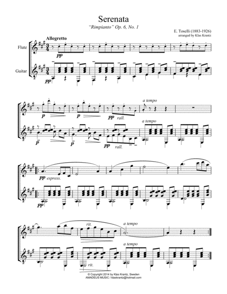 Serenata Rimpianto Op 6 For Flute Violin And Easy Guitar Page 2