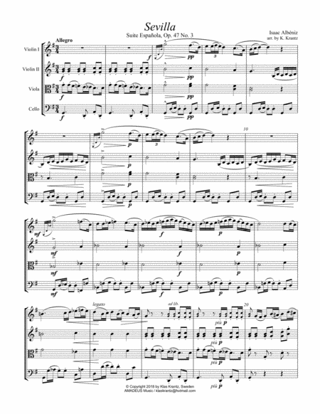 Sevilla Op 47 No 3 For String Quartet Page 2