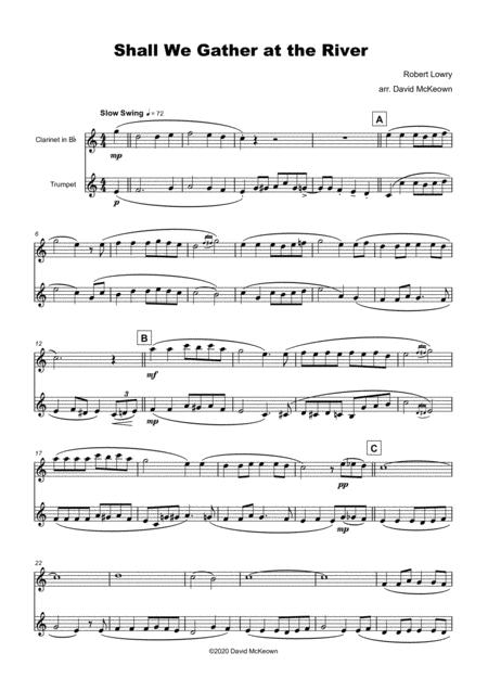 Shall We Gather At The River Gospel Hymn For Clarinet And Trumpet Duet Page 2