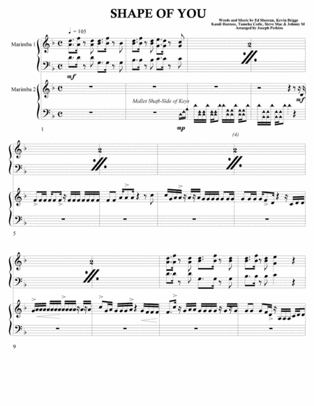 Shape Of You Marimba Duet Page 2