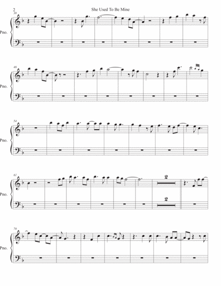 She Used To Be Mine Original Key Piano Page 2