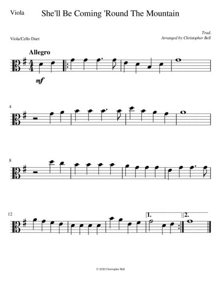 She Will Be Coming Round The Mountain Easy Viola Cello Duet Page 2