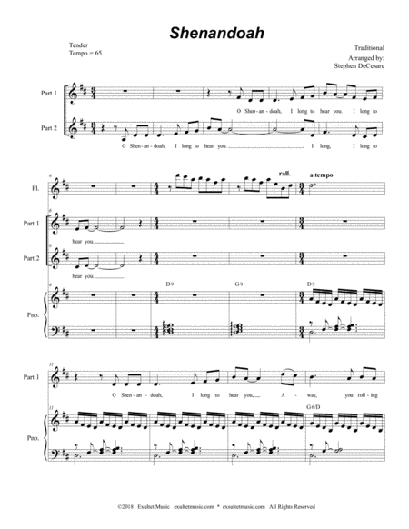 Shenandoah For 2 Part Choir Page 2
