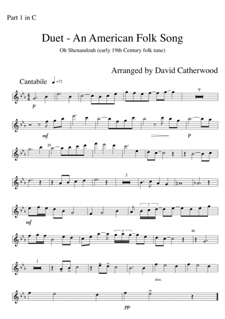 Shenandoah Instrumental And Piano Arranged By David Catherwood Page 2