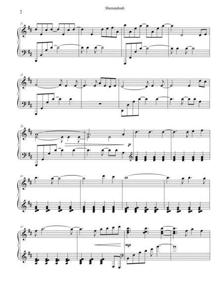 Shenandoah Piano Solo Page 2