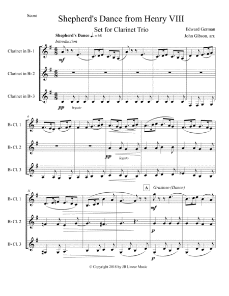 Shepherds Dance From Henry Viii For Clarinet Trio Page 2