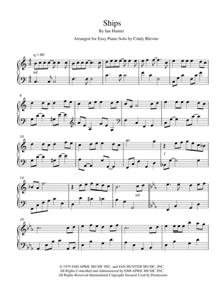 Ships Easy Piano Solo Page 2