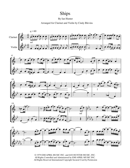 Ships For Clarinet And Violin Page 2