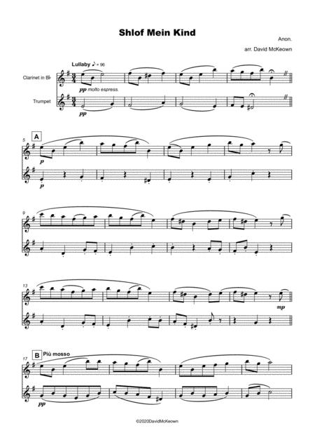 Shlof Mein Kind Jewish Lullaby For Clarinet And Trumpet Duet Page 2