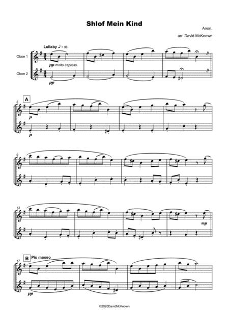 Shlof Mein Kind Jewish Lullaby For Oboe Duet Page 2