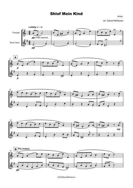 Shlof Mein Kind Jewish Lullaby For Trumpet And Tenor Horn Duet Page 2