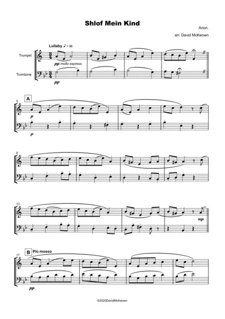 Shlof Mein Kind Jewish Lullaby For Trumpet And Trombone Duet Page 2