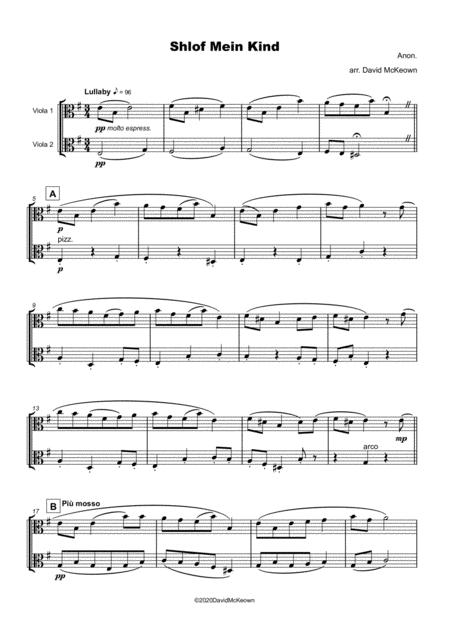 Shlof Mein Kind Jewish Lullaby For Viola Duet Page 2