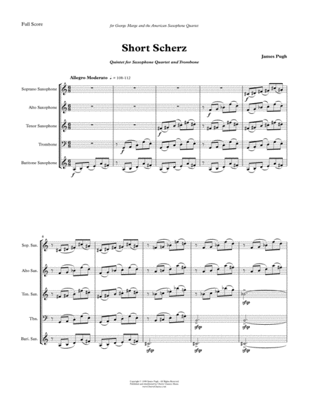 Short Scherz Quintet For Saxophone Quartet And Trombone Page 2