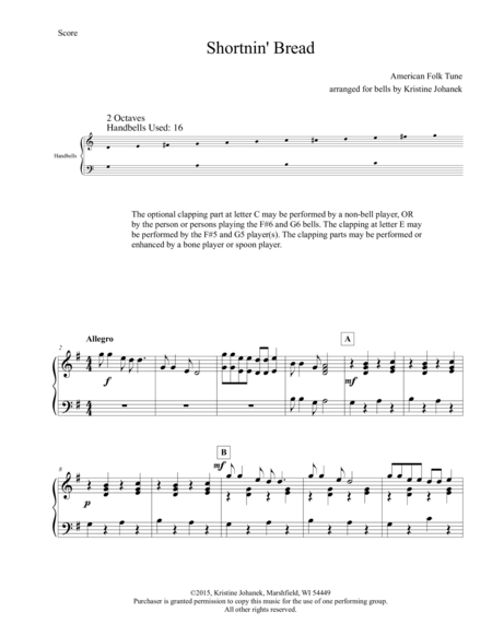 Shortnin Bread 2 Octave Handbell Hand Chimes Or Tone Chimes Page 2