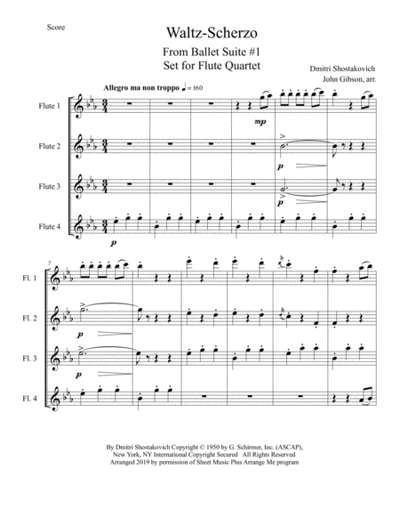 Shostakovich Waltz Scherzo For Flute Quartet Page 2