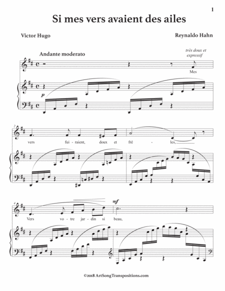 Si Mes Vers Avaient Des Ailes In 3 Medium Keys D D Flat C Major Page 2