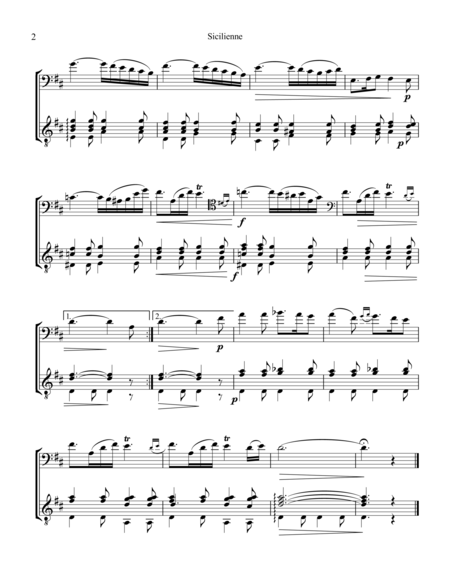Sicilienne For Cello And Guitar Page 2