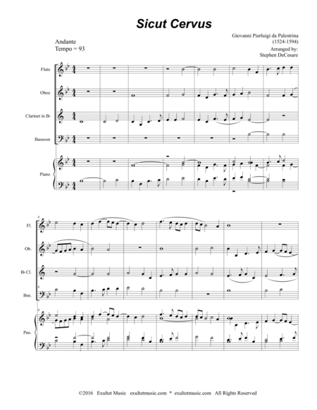 Sicut Cervus For Woodwind Quartet Page 2