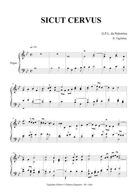 Sicut Cervus Palestrina Arr For Organ Page 2