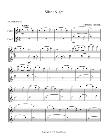 Silent Night Arranged For Flute Duet Page 2