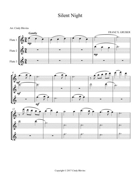 Silent Night Arranged For Flute Trio Page 2