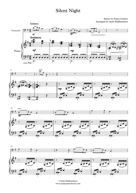 Silent Night Cello Piano Page 2