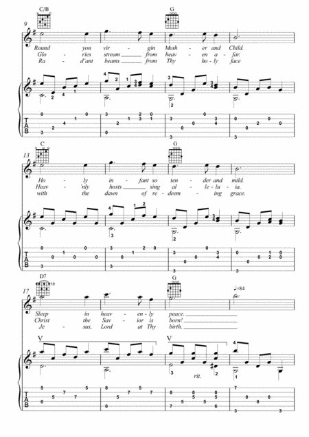 Silent Night Christmas Carol Guitar Fingerstyle Page 2