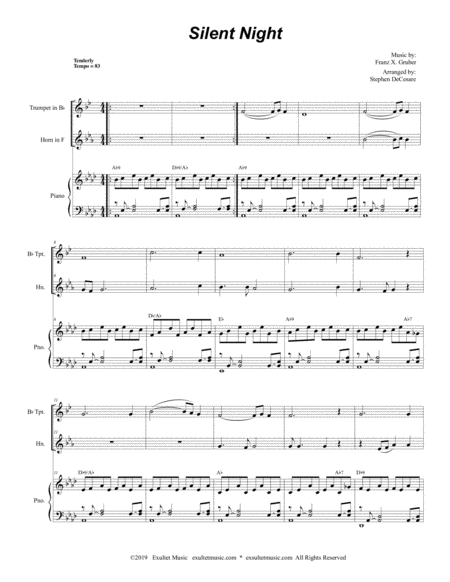 Silent Night Duet For Bb Trumpet And French Horn Page 2