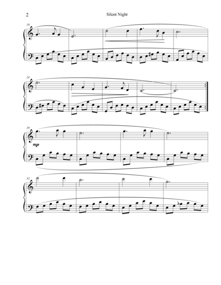 Silent Night For Easy Piano In C Major Page 2