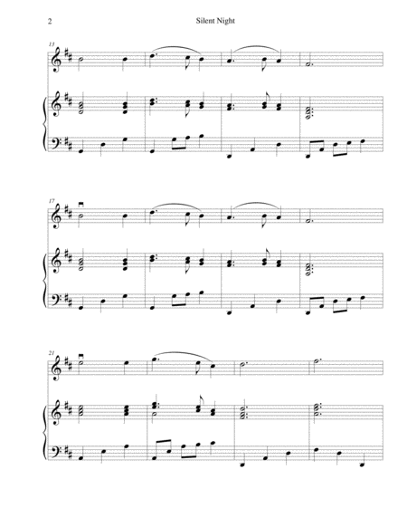 Silent Night For Easy Violin Optional Piano Accompaniment Page 2