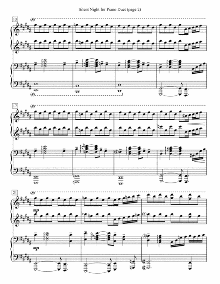 Silent Night For Piano Duet Page 2