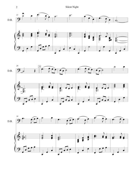 Silent Night For String Bass And Piano Page 2