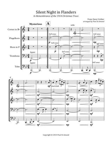 Silent Night In Flanders Brass Quintet Page 2